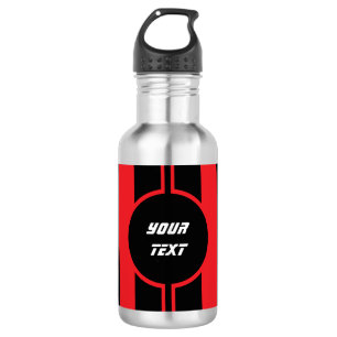 Racing Red Double Stripes Sports Custom 532 Ml Water Bottle