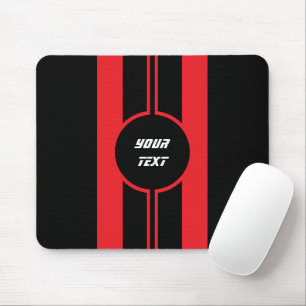 Racing Red Double Stripes Sports Custom Mouse Mat