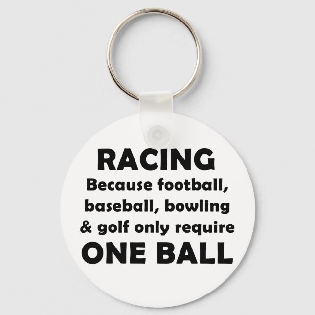 Racing requires balls key ring (Front)