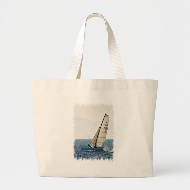 Racing Sailboat Canvas Bag (Front)
