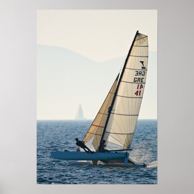 Racing Sailboat Poster (Front)