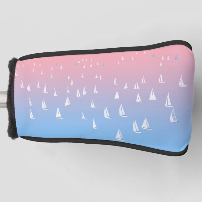 Racing sailboats in the open sea  golf head cover (Front)