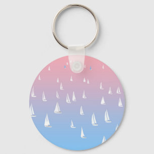 Racing sailboats in the open sea   key ring