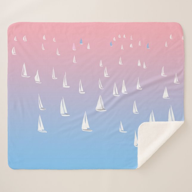 Racing sailboats in the open sea   sherpa blanket (Front (Horizontal))