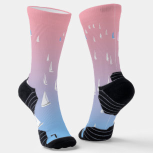 Racing sailboats in the open sea socks