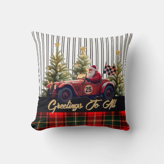 Racing Santa Claus Cushion (Front)
