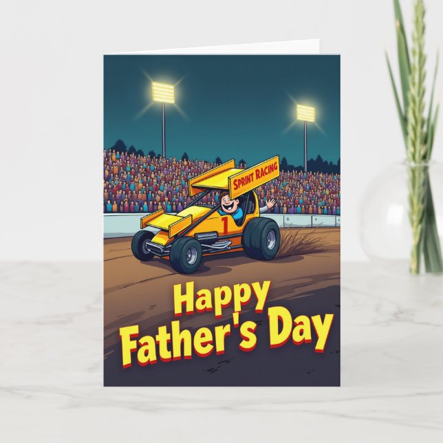 Racing Scene Fathers Day Card (Front)