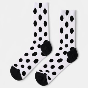 Racing Silks Dots Black on White Derby Polka Dot Socks