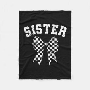 Racing Sister Of The First Birthday Boy Race Car F Fleece Blanket