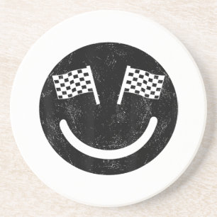Racing smile for Race Car Parties Coaster