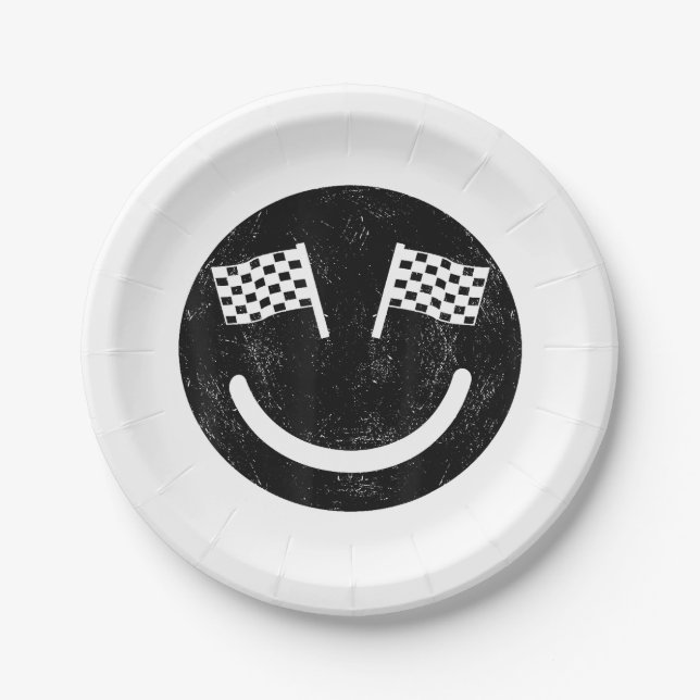 Racing smile for Race Car Parties Paper Plate (Front)