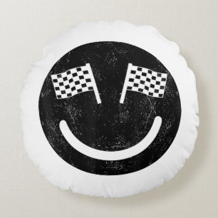 Racing smile for Race Car Parties  Round Cushion