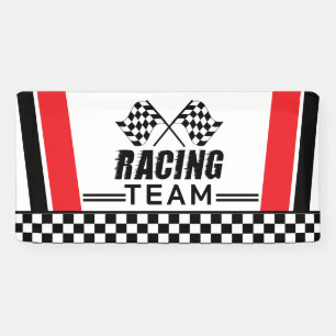 Racing Stripes Banner,Checkered Race Flag BANNER