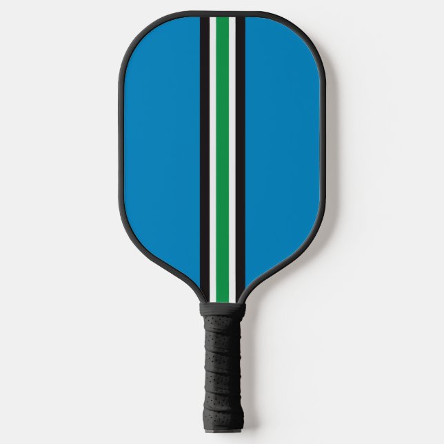 Racing Stripes Blue Pickleball Paddle (Front)