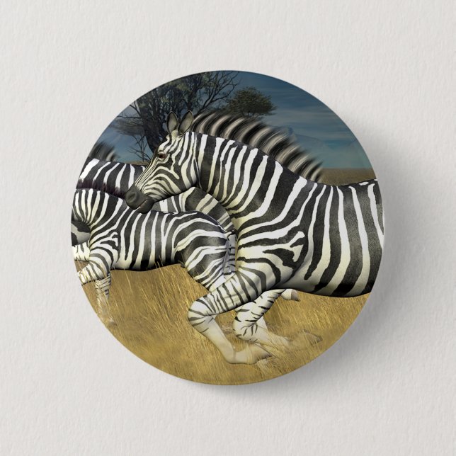 Racing Stripes - Zebra 6 Cm Round Badge (Front)