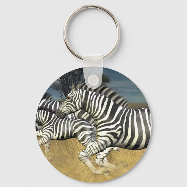 Racing Stripes - Zebra Key Ring (Front)