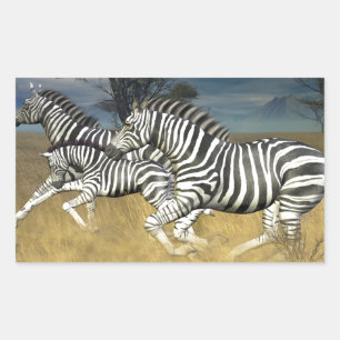 Racing Stripes - Zebra Rectangular Sticker