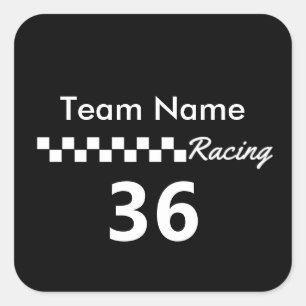 Racing Team Personalised Square Sticker
