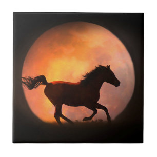 Racing the Moon Horse Art Tile