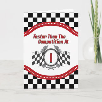 Racing Themed 1st Birthday Card