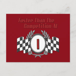 Racing Themed 1st Birthday Postcard