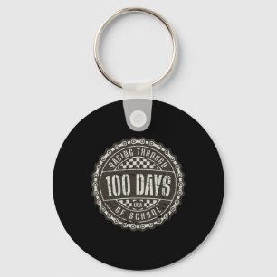 Racing Through 100 Days of School - Motorcycle Dir Key Ring