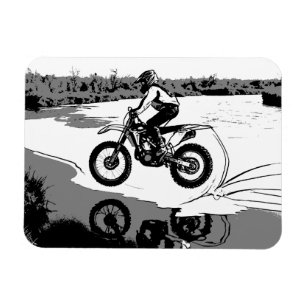 Racing Through Water - Motocross Rider Magnet