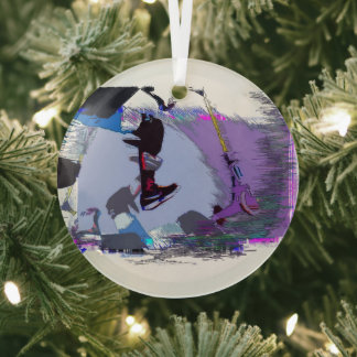 Racing To Scoot - Stunt Scooter  Ceramic Ornament