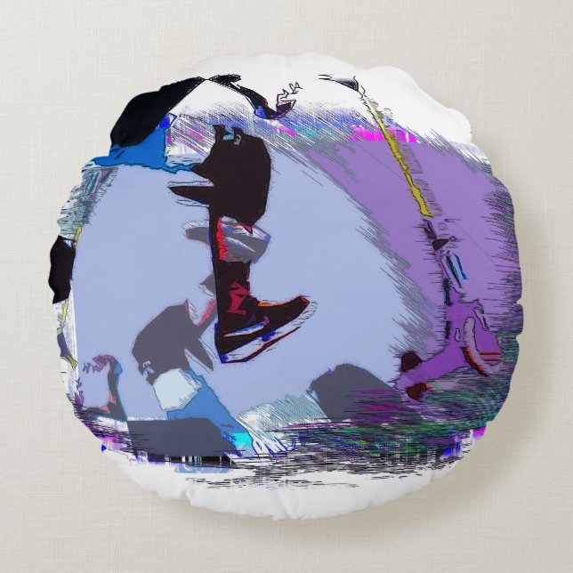 Racing To Scoot - Stunt Scooter   Round Cushion (Front)