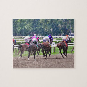 Racing to the Finish Line at Saratoga Jigsaw Puzzle