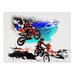 Racing To Win - Motocross Racers Poster