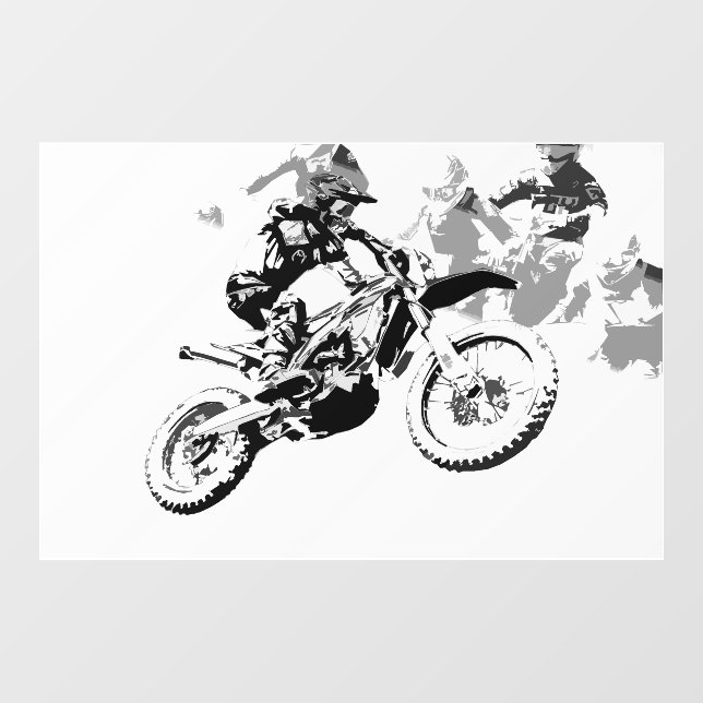 Racing to Win - Motocross Racers Window Cling (Sheet)