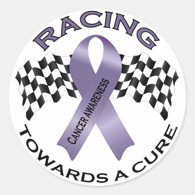 Racing Towards a Cure - All Cancer - Sm Sticker (Front)