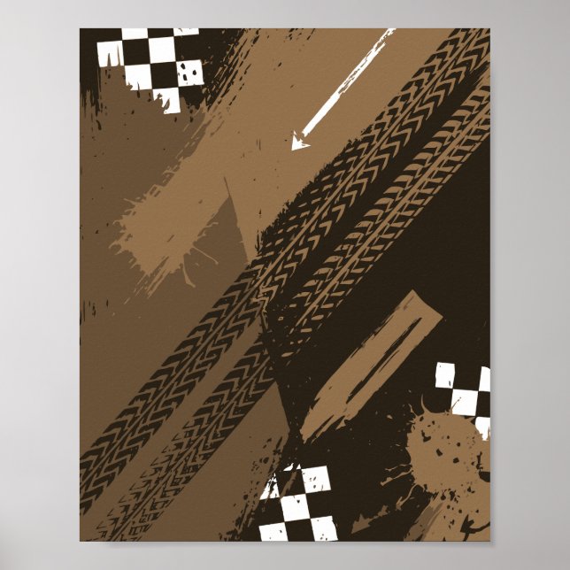 Racing Tracks and Mud Effects Design Poster (Front)