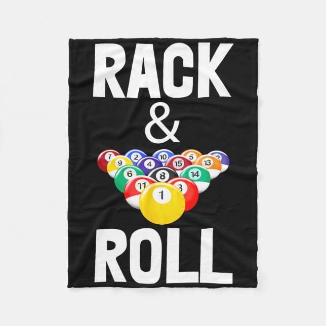 Rack &amp; Roll Tee Shirts Cool Billiard Ball Tees Fleece Blanket (Front)