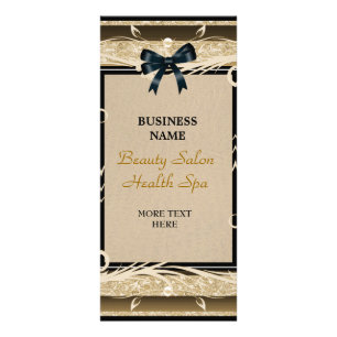 Rack Card Gold Floral Black Bows