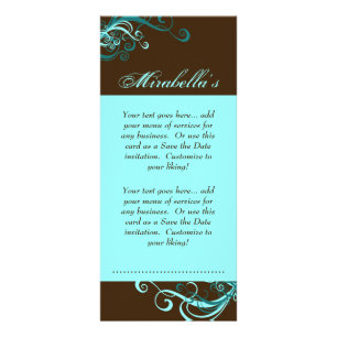 Rack Card Swirl Salon Spa Blue Brown