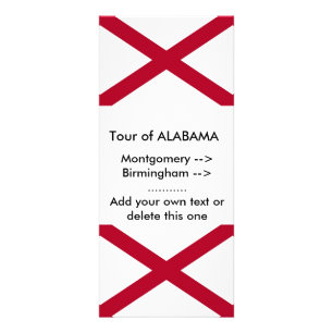 Rack Card with Flag of Alabama, U.S.A.