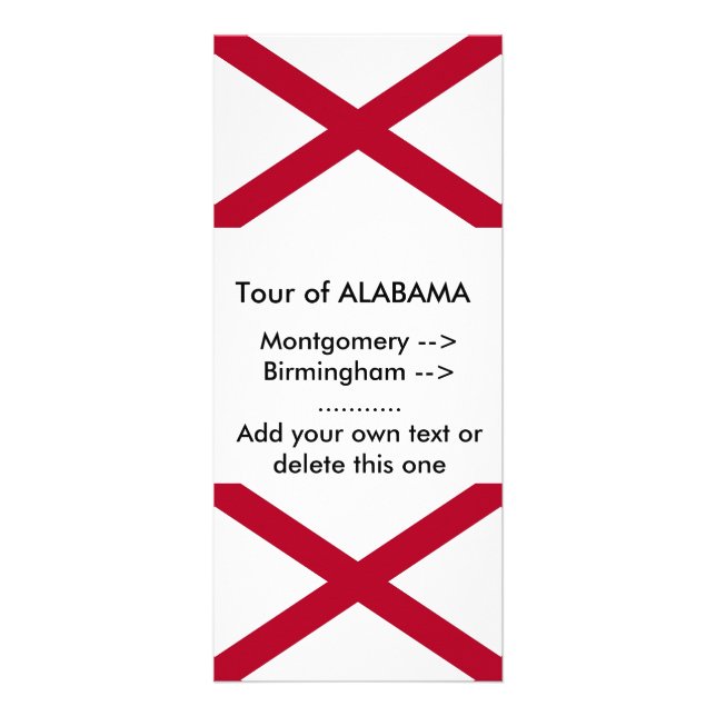 Rack Card with Flag of Alabama, U.S.A. (Front)
