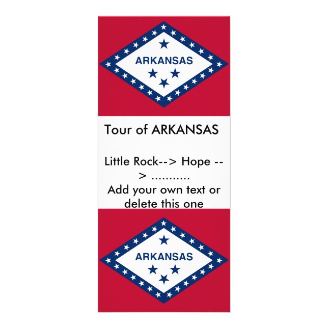 Rack Card with Flag of Arkansas, U.S.A. (Front)