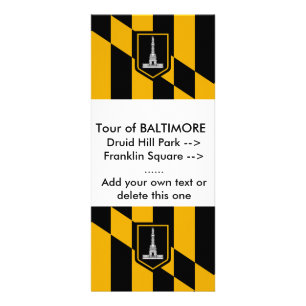 Rack Card with Flag of Baltimore, U.S.A.