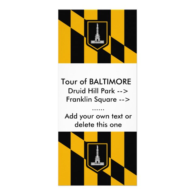 Rack Card with Flag of Baltimore, U.S.A. (Front)