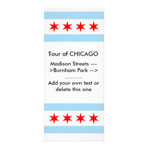 Rack Card with Flag of Chicago, Illinois, U.S.A.