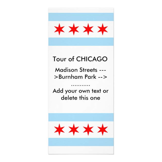 Rack Card with Flag of Chicago, Illinois, U.S.A. (Front)