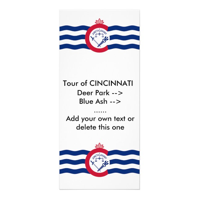 Rack Card with Flag of Cincinnati, U.S.A. (Front)