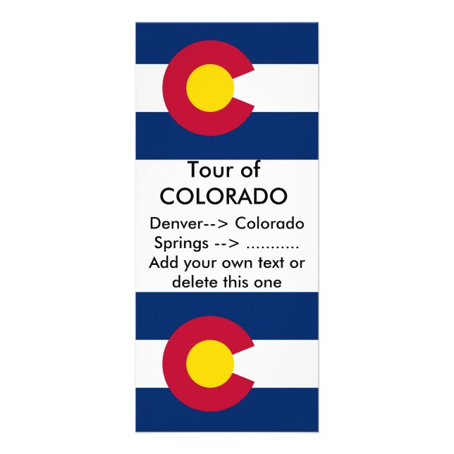 Rack Card with Flag of Colorado, U.S.A. (Front)