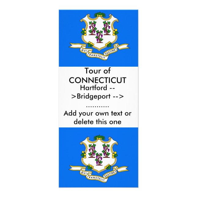Rack Card with Flag of Connecticut, U.S.A. (Front)