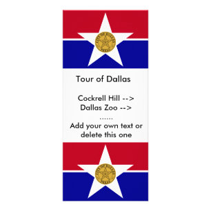 Rack Card with Flag of Dallas, U.S.A.