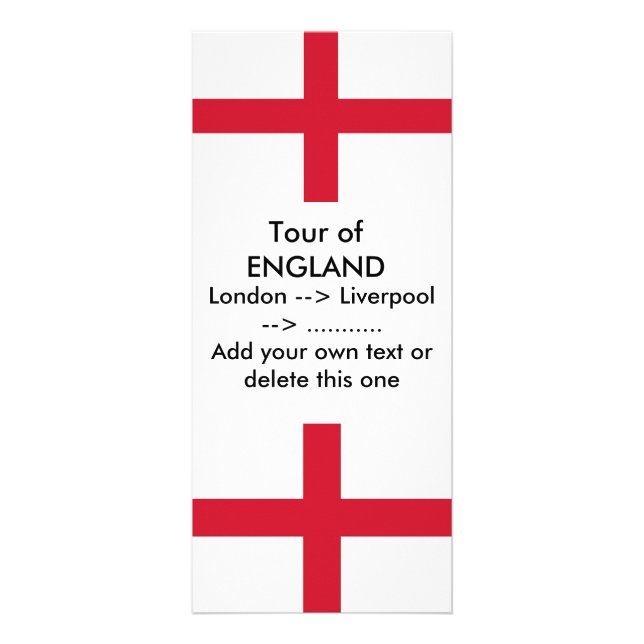 Rack Card with Flag of England (Front)