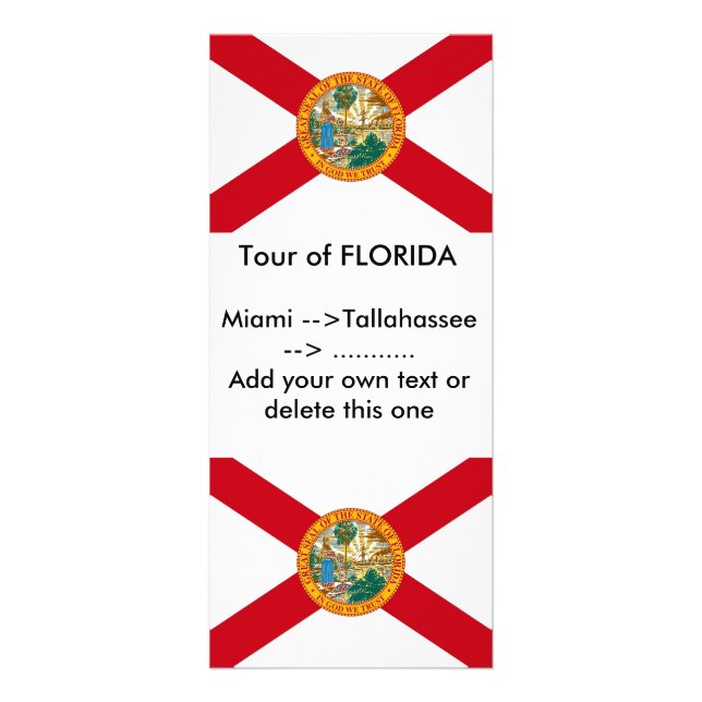 Rack Card with Flag of Florida, U.S.A. (Front)